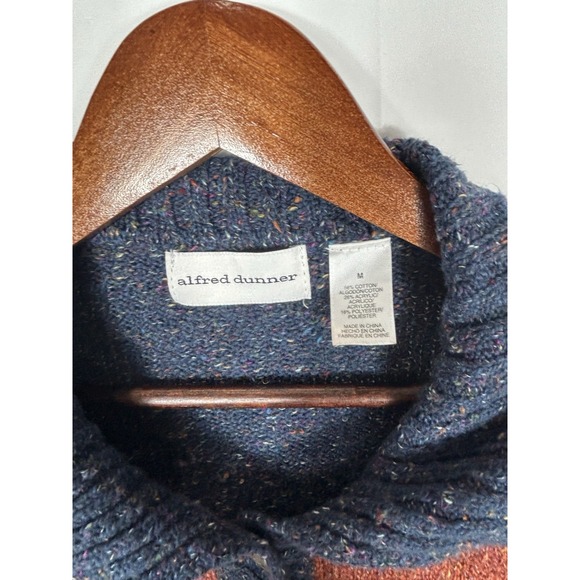 Vintage Alfred Dunner Collared Patchwork Cardigan Western Cozy Boho Aztec Size M - Picture 5 of 8